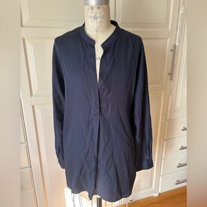 Vince  silk tunic blouse top tunic navy blue XL